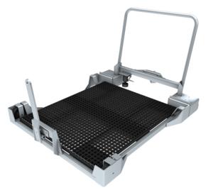 Low loader trolley with grid cover